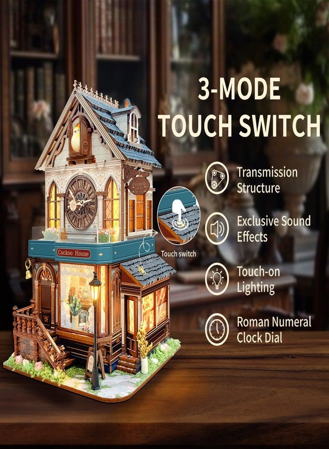 STRUCWOOD 3D Wooden Puzzles - Miniature Cuckoo Clock House Kit, DIY Wooden Building Set for Adults and Teens, Mini Model Kit with 3-Mode Touch Switch - Cuckoo House (SQ-61) - Image 3